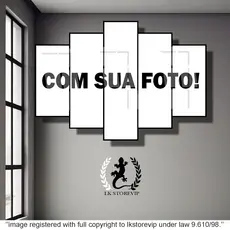 kit quadros decorativo mosaico personalizado 5 peças mdf alta qualidade
