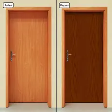 adesivo para porta do quarto sala e cozinha de madeira castanho escuro 83x213