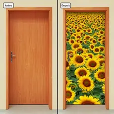 adesivo para porta de girassóis 83x213