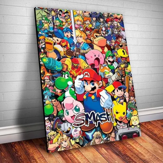 Quadro placa decorativa  Game Mario 20x30 Alta Qualidade 4k