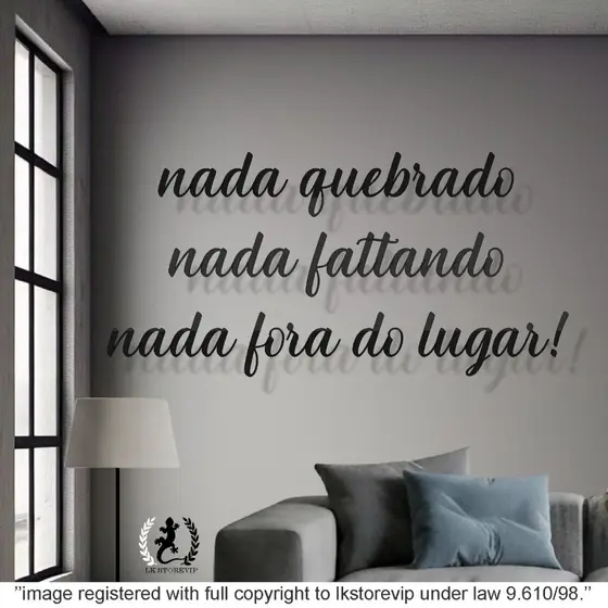 Quadro Letreiro Decorativo Vazado em MDF 3mm frases Nada quebrado qualidade premium