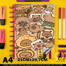 Adesivo para capa de caderno capivara capivaras capa de caderno A4