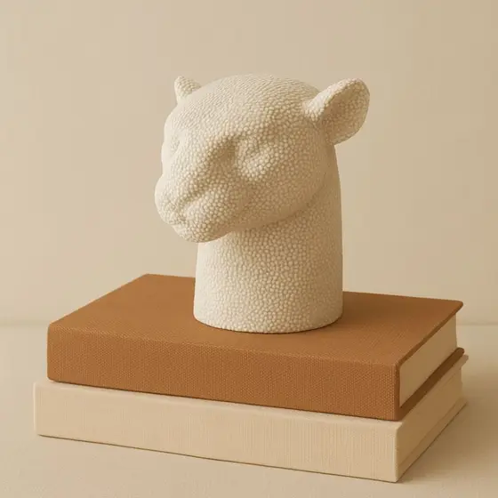 Livro Decorativo de MDF e Linho Bege - 36 x 27 x 5cm