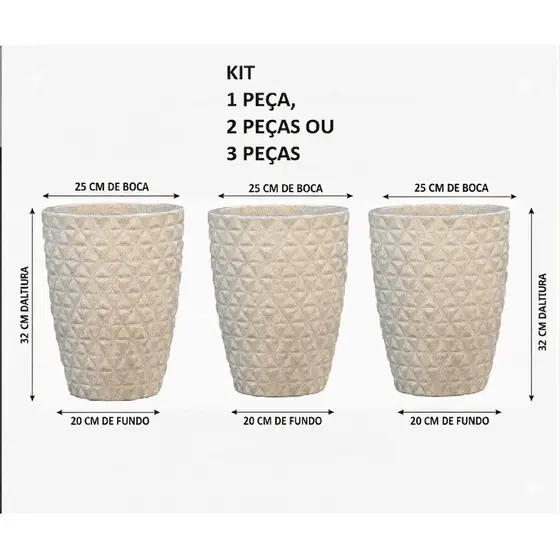 Vasos de Polietileno Para Plantas Jardim Sala Luxo diamante P, M G