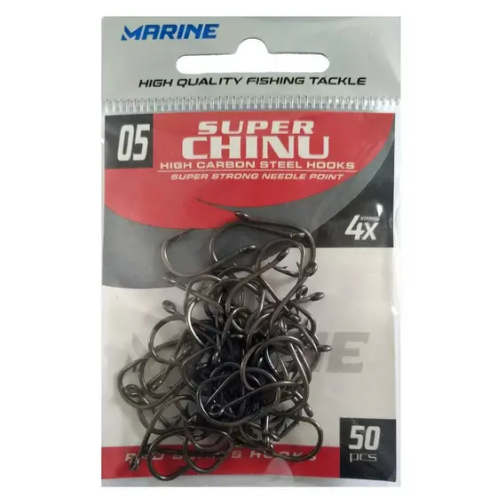 Anzol Marine Sports Super Chinu 4x Black - Tamanho 05 PCS 50