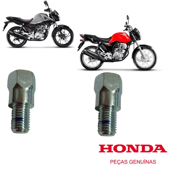 PARAFUSO ADAPTADOR RETROVISOR CG160 START FAN TITAN PAR ORIGINAL HONDA