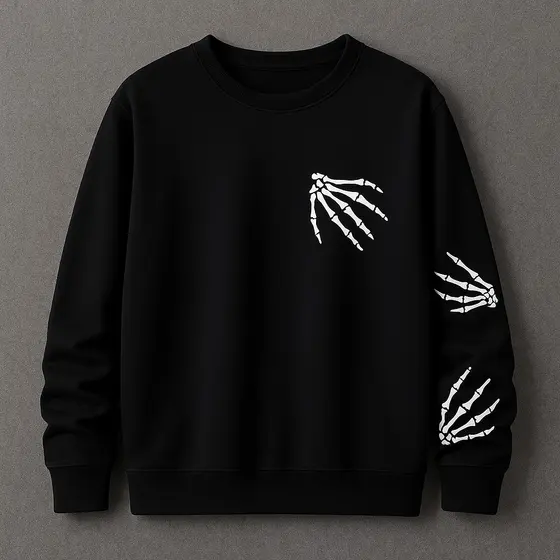 Moletom Streetwear  Gola Redonda Moda Urbana  Caveira Esqueleto  Estilo Criativo