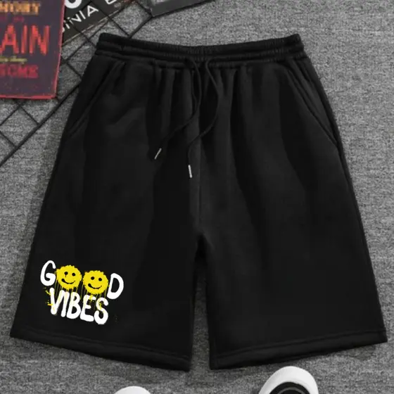 Bermuda Moletom Masculina Estampa Smiley Streetwear   Estilosa Casual