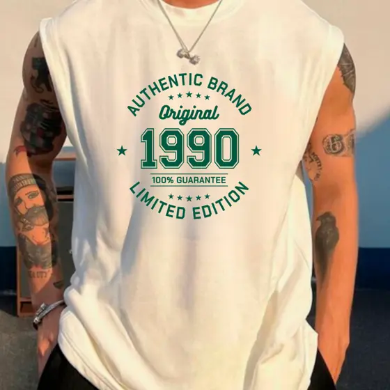 Regata Oversized 1990 Estilo Retrô Larga Estilo Nostalgia Larga Algodão