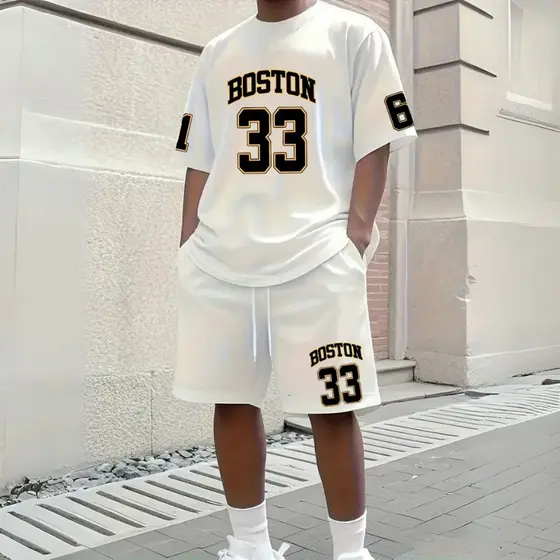 Conjunto Moda Masculina Boston Despojada Kit 2 Peças Streetwear Algodão Moda Verão