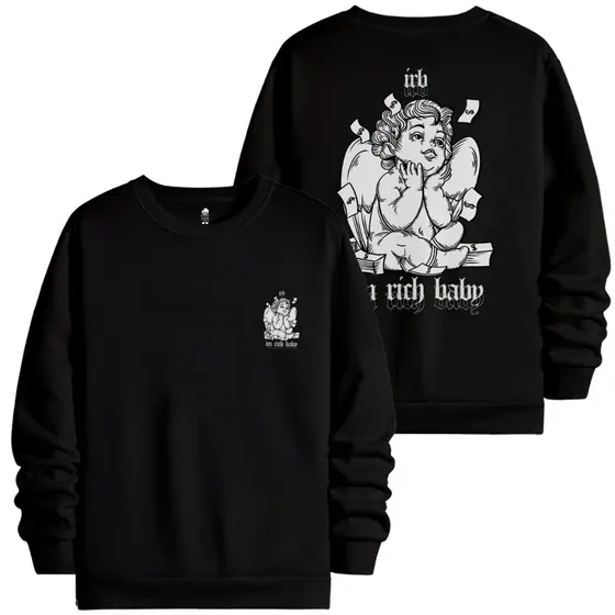 Moletom Gola Redonda Anjo Money Blusa De Frio Streetwear Várias Cores Confortável