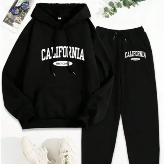 Conjunto Moletom Canguru Califórnia Calça Moletom + Moletom Canguru Moda Gringa Casual