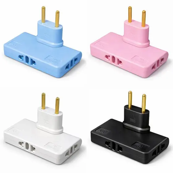 Benjamim Articulado Adaptador 3 em 1 Bivolt 10A Flexível Dobrável Tomada Universal Portátil