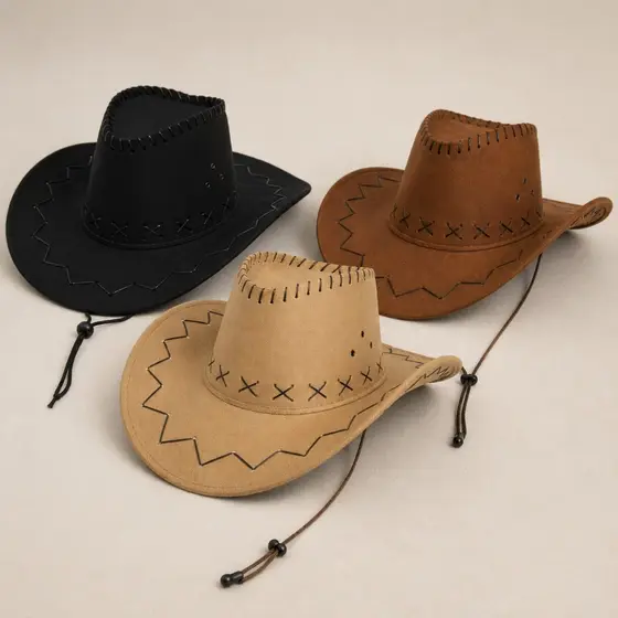 Chapéu Country Cowboy Camurça Masculino e Feminino Vaqueiro Fantasia Festas imperdível