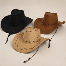 Chapéu Country Cowboy Camurça Masculino e Feminino Vaqueiro Fantasia Festas imperdível