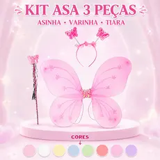 Kit Fantasia Infantil de Fada com Asa de Borboleta, Tiara e Varinha Encantada imperdivel