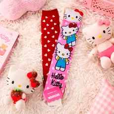 Meia Hello Kitty Meia Maluca Cano Longo Divertida Infantil 3D Estampada Personagem Alta Qualidade