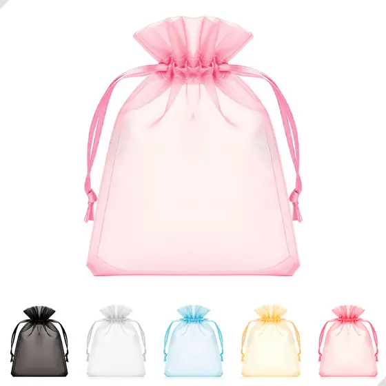 Kit Saquinho de Organza Tule 9x12 30/50/100 Unidades Pequeno Para Lembrancinha e Presentes