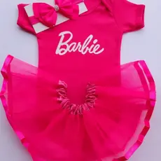 Body Bebê Mesversário Barbie Fantasia barbie saia & laço