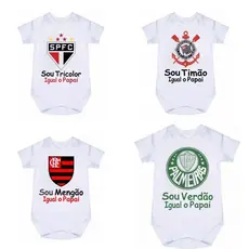 Body Bebê Time Futebol Torcedor Jogador Presente Frase Sou ... Igual o Papai