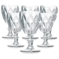 Kit Taças Diamond Vidro Transparente Para Vinho Luxo Resistente