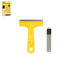 Estilete Raspador Com 4 Lâminas Plano Tinta Piso Vidro Cerâmica Rejunte Adesivo Multiuso