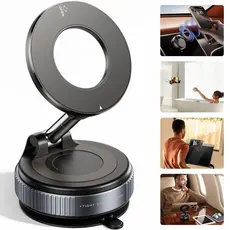Suporte Magnético 360° Dobrável p/ Celular com Sucção a Vácuo Forte – Carro Mesa Parede