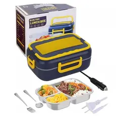 Marmita Elétrica Carro/Casa 12v/24v/110v/220v Portátil Azul Com Amarelo