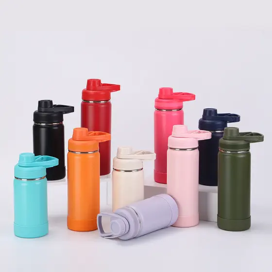 350ML/600ML Termo Inox 304 Grande Capacidade c/ Alça p/ Bike Academia Praia
