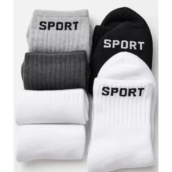 Kit Pares de Meias Unisex Cano Alto Algodão Branco Preto Cinza - Confortáveis e Resistentes