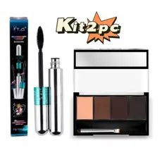 KIT Máscara para cílios a prova d'água T&G Tango RÍMEL 4D + Sombra Para Sobrancelhas Ruby Rose HB9354