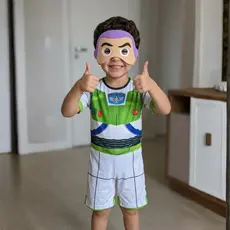 Fantasia Infantil Buzz Sem Enchimento C/ Máscara Eva