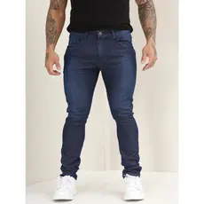 Calça Jeans Masculina Slim Básica Lisa com Lycra Lavagem Escuro A-140