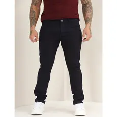 Calça Jeans Masculina Slim Básica Lisa com Lycra Azul Marinho A-151