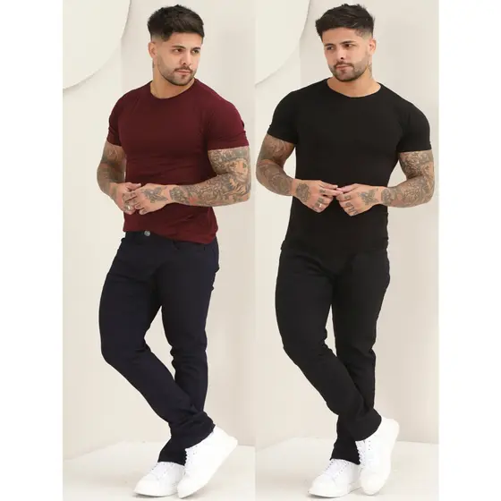 Calça Jeans Masculina Skinny Lisa Com Lycra Básica  A - 130/151