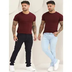 Kit Calças Masculina Jeans Slim Lisa Básica Com Lycra Premium A- 110/151