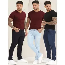 Kit Calças Masculina Jeans Skinny Lisa Com Lycra Básica Premium A - 110/140/151