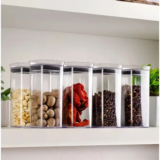 Conjunto 4 Potes Porta Tempero Condimentos Pote Hermético Cozinha 340ml Organizador Temperos