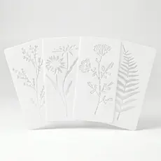 Kit 4 Stencil Flores Silvestres Brinclinc | Decoração Parede Relevo Massa Corrida DIY