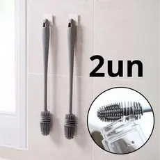 Compre 1 leve 2 Escova De Lavar Garrafa Mamadeira Copos Multiuso De Silicone 33cm