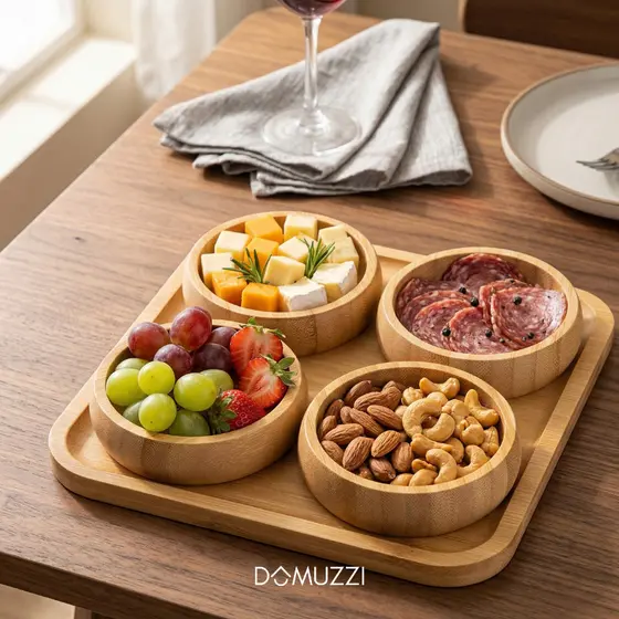 kit petisqueira de bambu - bandeja de bambu Cozinha - Servir Petiscos