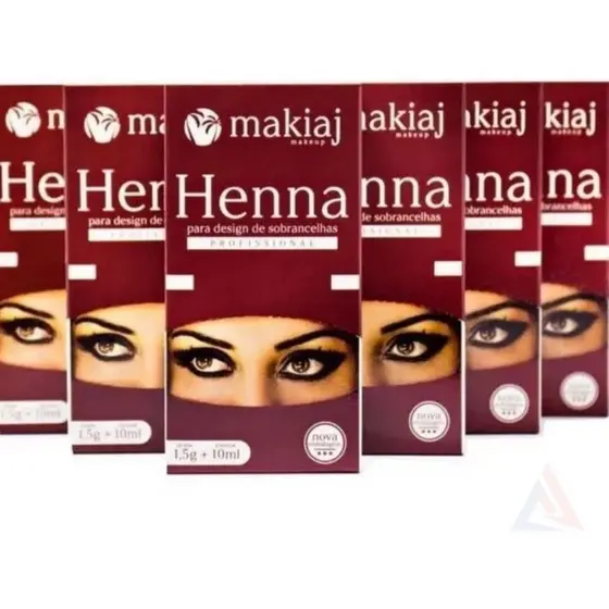 Henna Para Desing De Sobrancelhas Makiaj Completa Com Dappen Pazinha e Fixador Alto Rendimento e Fixação