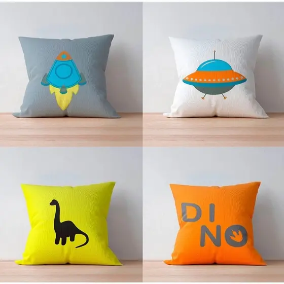 Almofada Quadrada | Almofada Decorativa | Almofada com Desenho | Almofada Dino | Almofada Astronauta