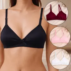 Kit 3 Sutiã Feminino Sem Bojo Básico Sutian Confortável com Tecido Duplo