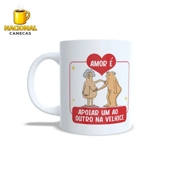 Caneca Presente Marido Esposa Casal Idoso Namorados na Velhice Engraçada Divertida Meme Zoiera