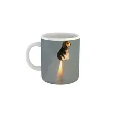 Caneca Meme Doguinho voando Igual Foguete