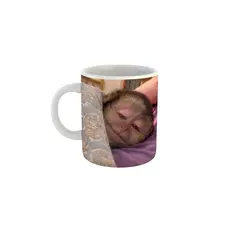 Caneca Engraçada Macaquinho Dormindo Meme