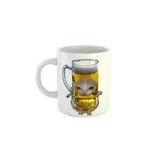 Caneca Gatinho Fantasiado de Cerveja Meme