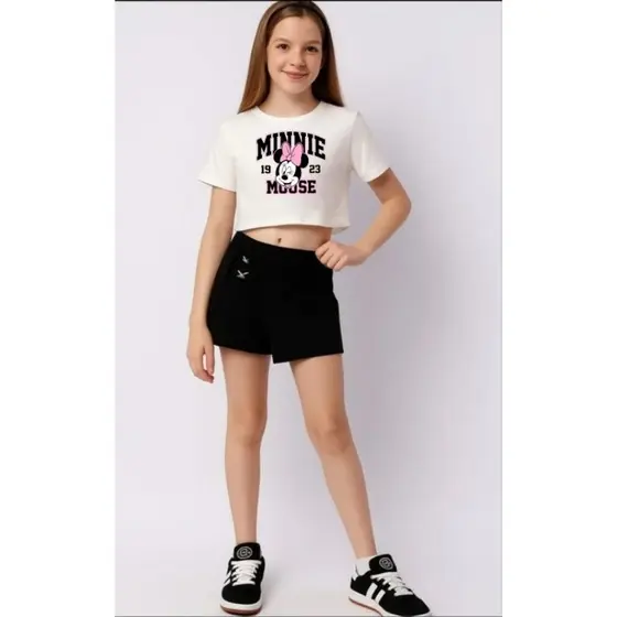 CROPPED camiseta infantil e juvenil MINNIE estampa 1923