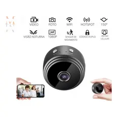 Mini Câmera Espiã de Segurança Wifi Full Hd Visão Noturna Gravador de Voz Sensor de Presença Controle Pelo Celular
